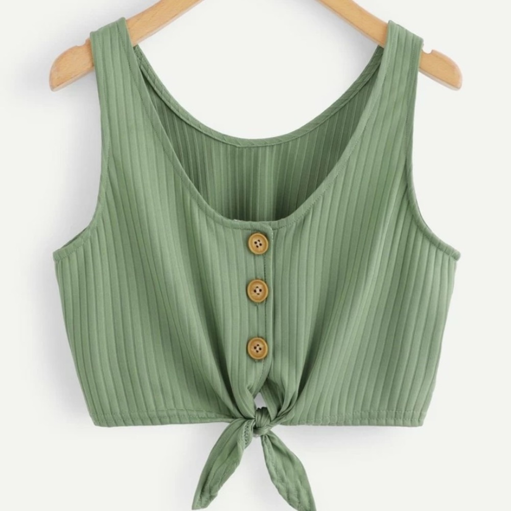 cropped green tank
